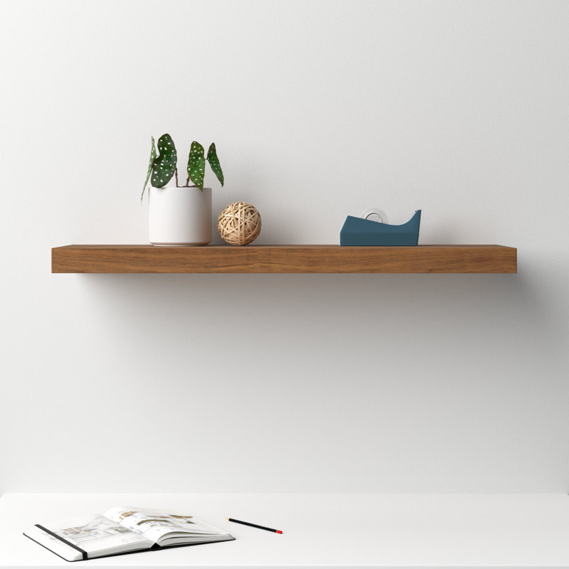 Sherice Manufactured Wood Floating Shelf, Walnut, 1.97" H x 36.23" W x 10.24" D