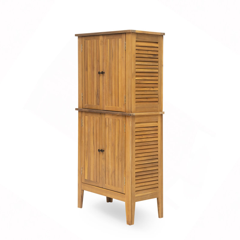 Deck Box, Acacia Wood Cabinet