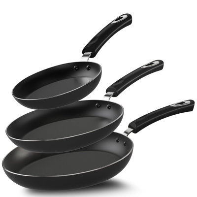 Kitchen Non-Stick Frying Pan Set with Induction Bottom, 3-Piece Nonstick Cookware Set Including 8, 9.5, and 11 Inch Frying Pans Nonstick with Bakelite Handle, PFOA Free, Dishwasher Safe,