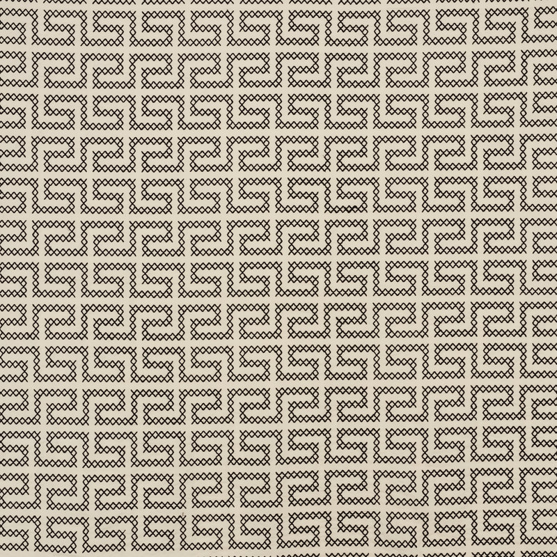 A Maze Embroidery Fabric, Black/Ivory