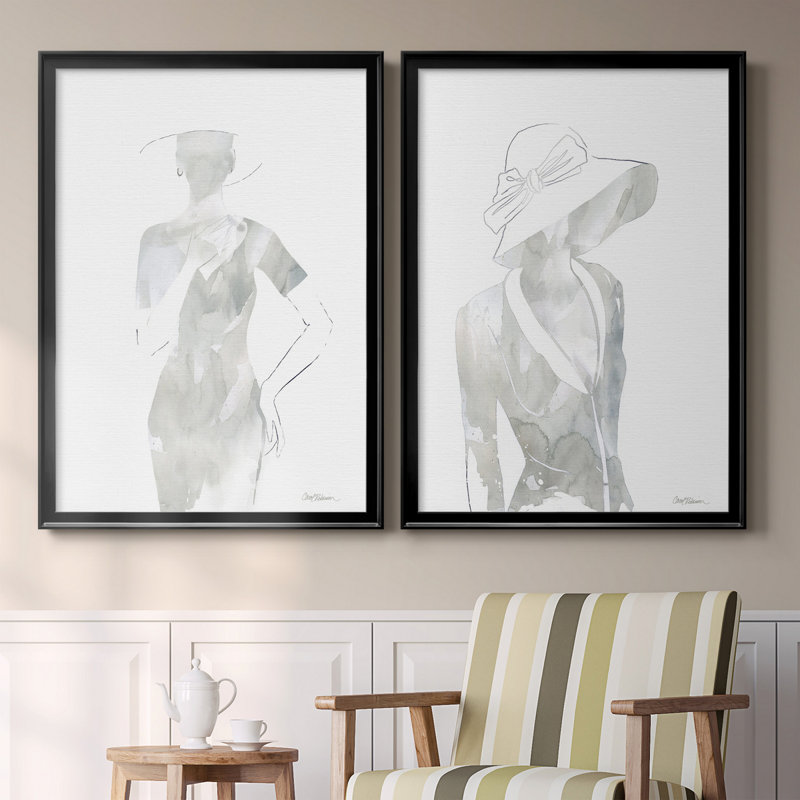 Fashion Cover I, reproduction encadrée de qualité supérieure - prête à être accrochée, H 26,5 po x l 73 po x P 1,5 po, Noir