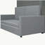 Lit escamotable double avec oreiller, gris-121070196