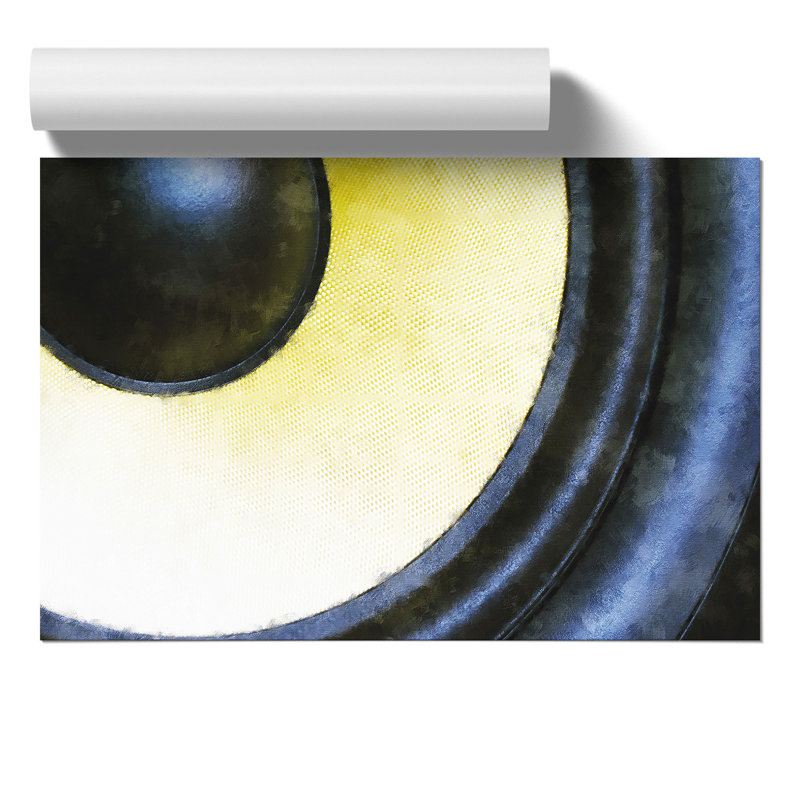 Yellow Speaker Painting - Frameless Print, 42cm H x 59cm W x 0.1cm D