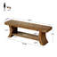 Banc de salle à manger en bois massif, banc d'intérieur de ferme avec rangement à 2 niveaux