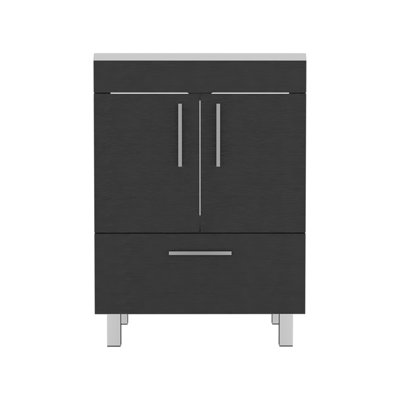 Meuble-lavabo simple, armoire à deux portes, tiroir (SANS ROBINET INCLUS)