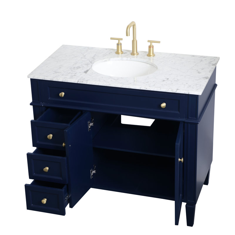 Ensemble de meuble-lavabo simple 40 "Rivers, Bleu