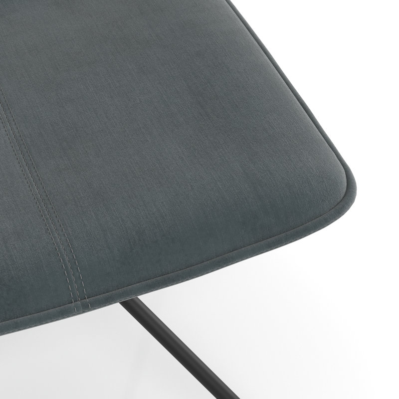 Velvet Upholstered Side Chair, Platinum