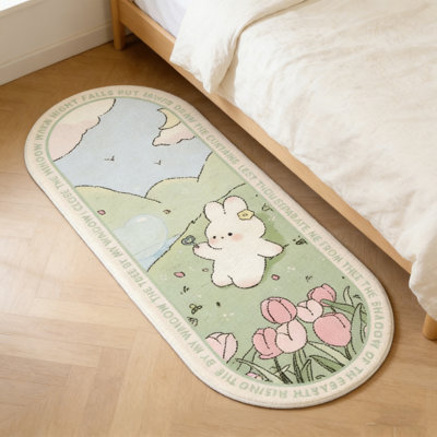 Tapis décoratif de chambre à coucher, tapis de salle de bain de chambre à coucher, tapis de dessin animé antidérapant très doux, 31,5 po x 47,2 po