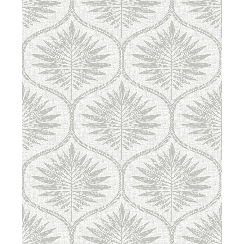 Palermo Ogee 10.06m x 52.07cm Semi-Gloss Paste the Wall Wallpaper Roll, Light Grey