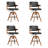 Mid Century Modern Counter Height Bar Stools Set of 4, 360° Swivel Barstools with Wood Legs, Faux Leather Upholstered Island Chairs with Backrest-146354427-146354424
