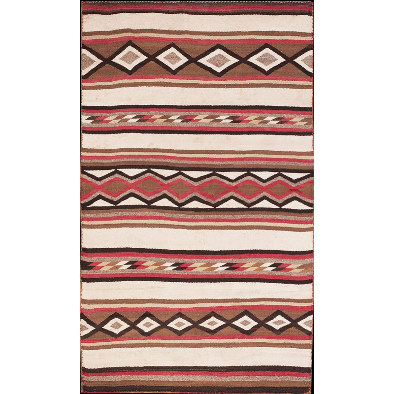 Tribal Flatwoven Antique Native American Navajo Rug