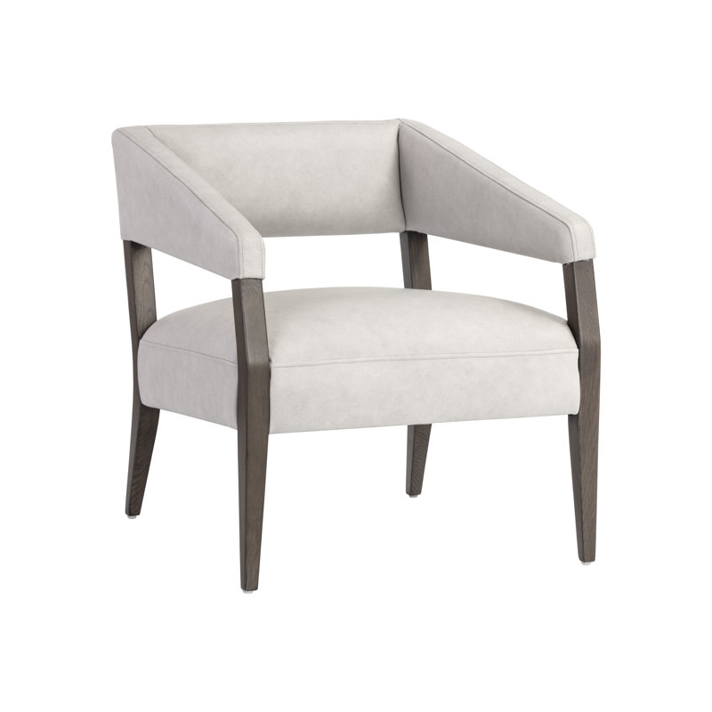 Sherish Upholstered Accent Chair, Grey Genuine Leather