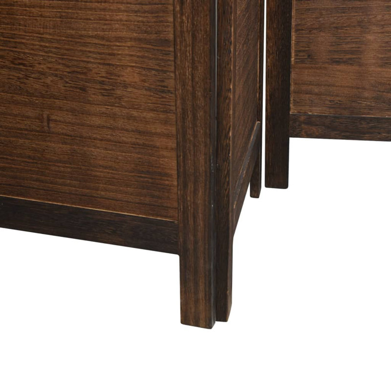 Farnum Solid Wood Accent Room Divider, 160cm H x 145cm W, Dark brown