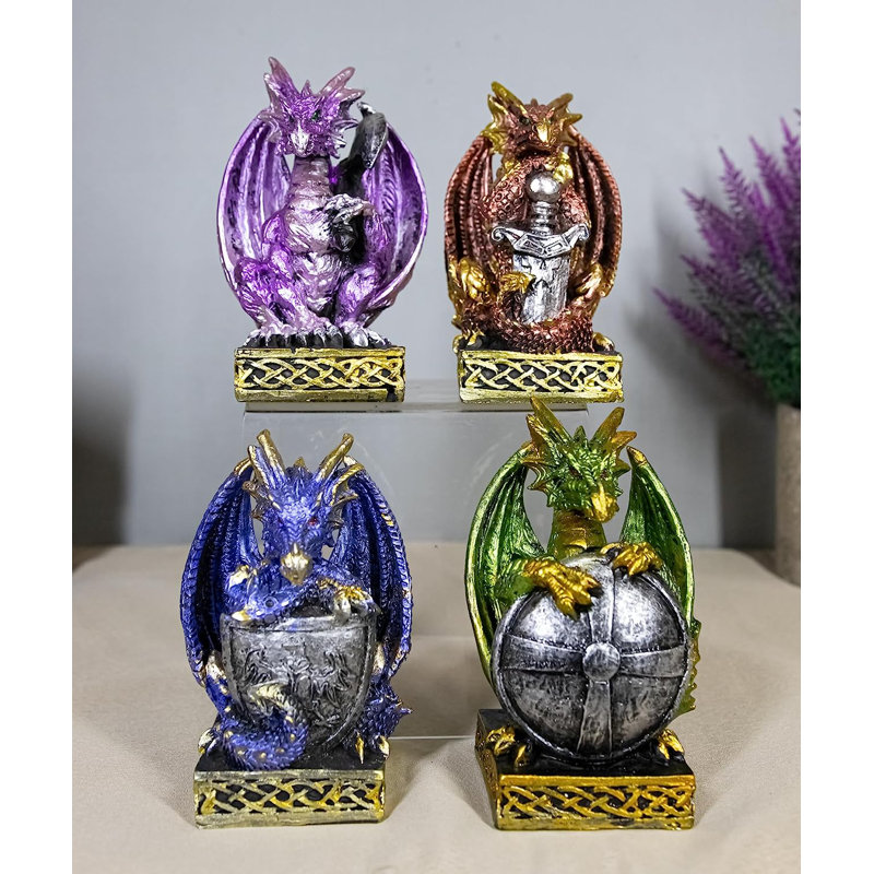 Ensemble de 4 figurines miniatures colorées Alchimie