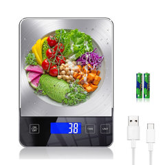 Food Scale 22lb Digital Kitchen Scale with 1g/0.05oz Precise Graduation, 5  Units LCD Display Scale for Cooking/Baking in KG, G, oz, ml, and lb, Easy  Clean Stainless Steel and Tempered Glass 