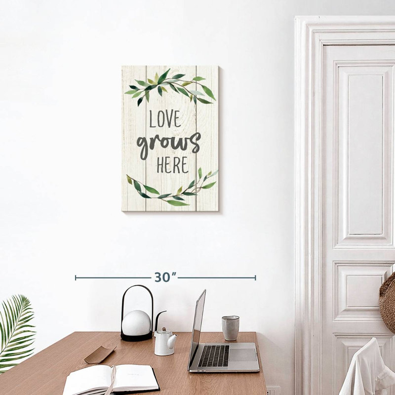 Plaque murale Kema Love Grows Here II, H 24 po x l 16 po