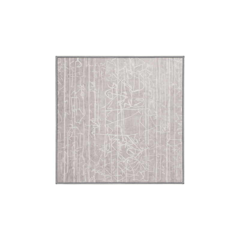 Machine Washable Gray Area Rug, Square 8'