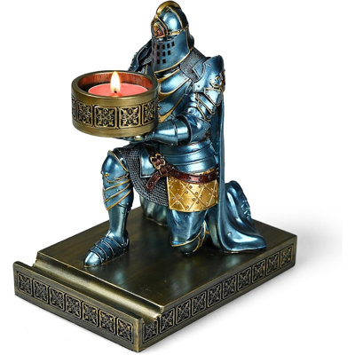 King's Guard Kneeling Knights Candlestick Holder