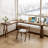Nut-brown L-Shaped Solid Wood Writing desk-543836539-543836516