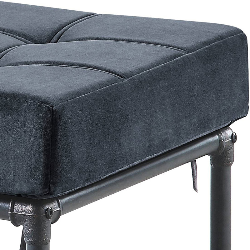 Gris, siège en mousse D20, tuyau d'eau industriel, décoratif pour le salon avec coussins de siège et de dossier à mémoire de forme, coussin décoratif, style de tuyau industriel