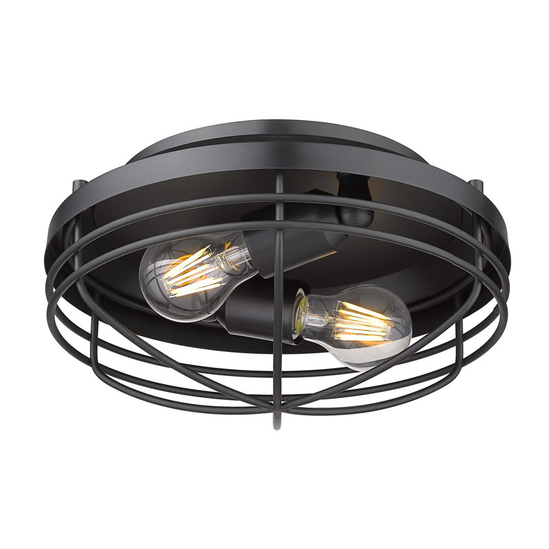 Lylah Steel Flush Mount, Matte Black