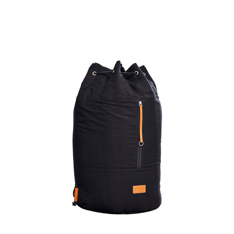 Fabric Laundry Bag with Handles, Black