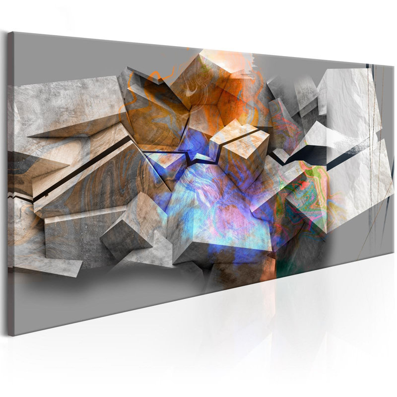 Painted Blocks - Wrapped Canvas Graphic Art