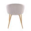 Chaise en métal doré et velours argenté