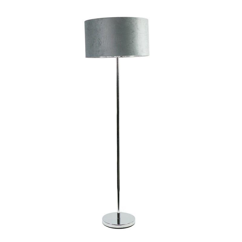 Baillieu 148cm Traditional Floor Lamp, Brushed, Yes, Grey