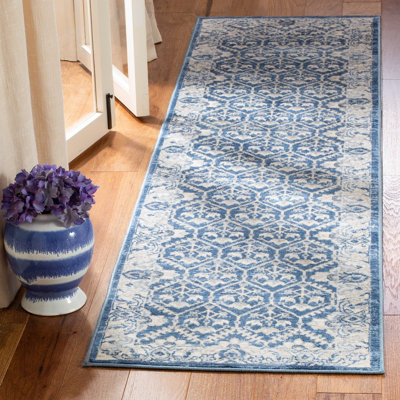 Carmen Oriental Navy/Light Gray Area Rug