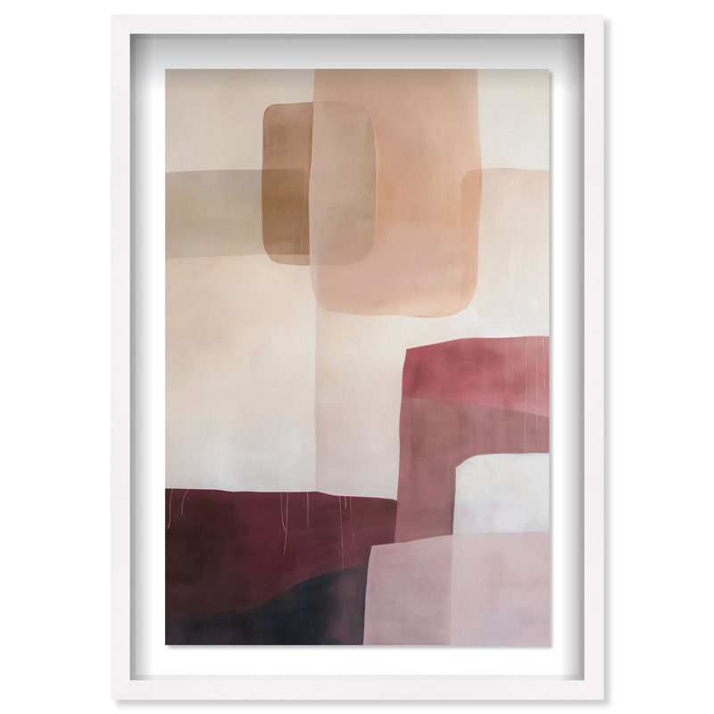 Ruby Dreams I Shadowbox Abstract Print by Oliver Gal, Black Frame, 10 x 15, 37.5"H x 25.5"W, White Frame