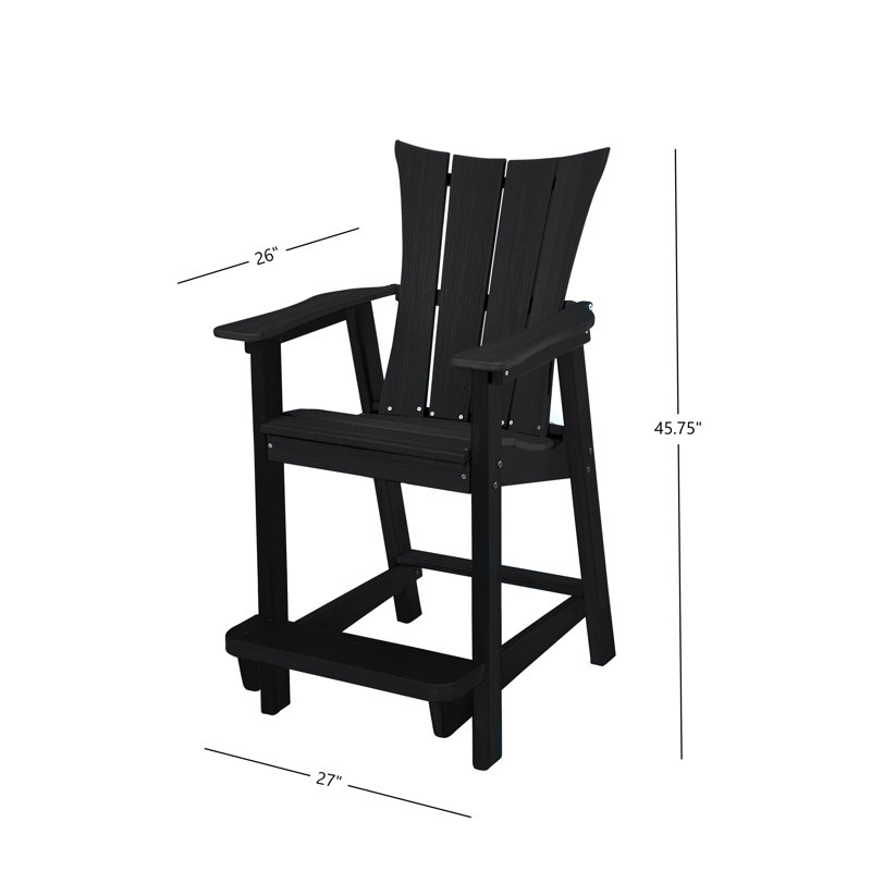 Ponemah Tall Patio Bar Stools Set with Table, Black