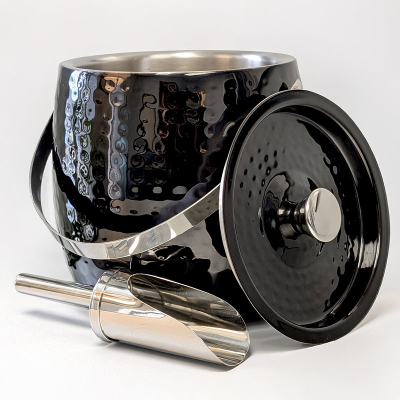 Davani Stainless Steel Ice Bucket, Black