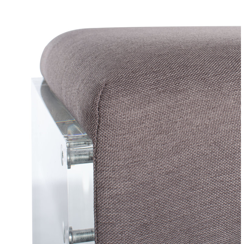 Gray Acrylic and Stainless Steel 26" Backless Counter Stool