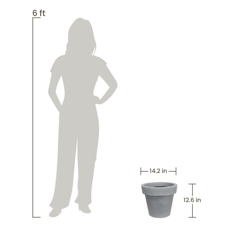 Ibira Wall Planter, 12.6" H x 14.2" W x 14.17" D, Gray
