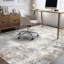 Tapis lavables modernes à motif abstrait avec revêtement antidérapant brun-593721028-596284176