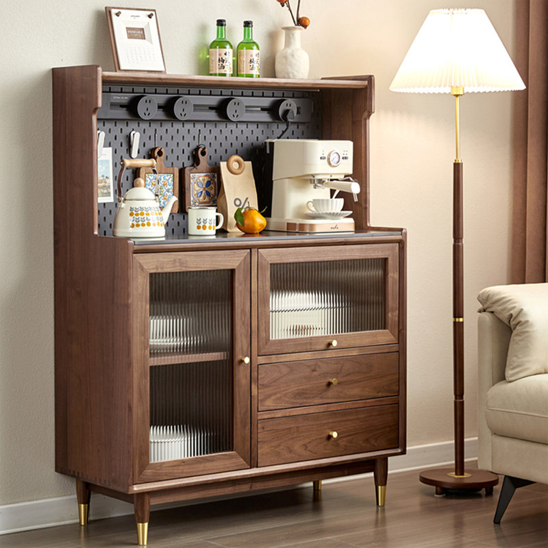 Buffet en bois de noyer noir, 52.76"H×31.10"L×15.35"W