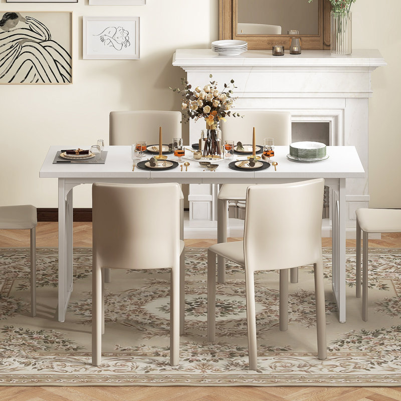 63'' Rectangular Farmhouse Kitchen Table w/Heavy Duty Metal Legs for Dining Room