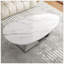 Table basse moderne en pierre frittée avec base en acier inoxydable - Centre de table de salon élégant-906745125