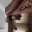 Armoire vitrée d'angle lumineuse en verre, armoire à vin et bar sculptée avec tablettes réglables en verre, éclairage encastré inclus, finition cerisier foncé-133702346