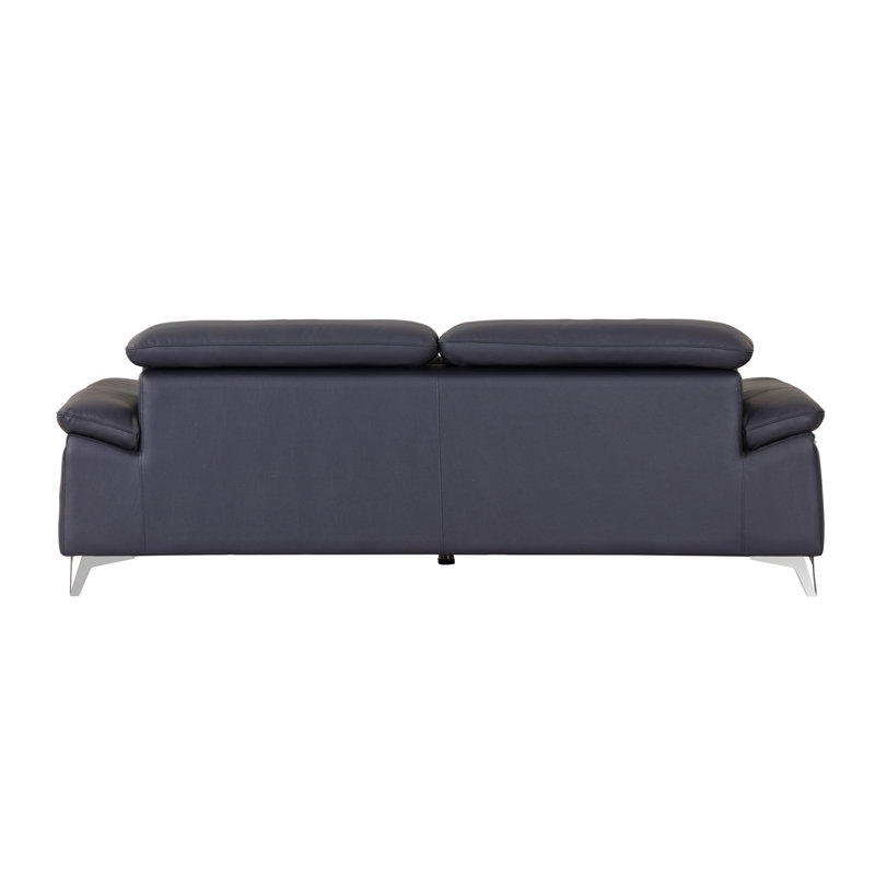 Canapé en cuir italien Top Grain, Cuir bleu marine