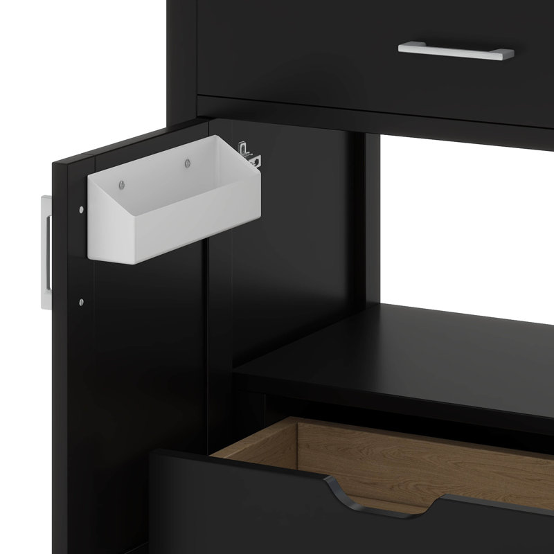 Meuble-lavabo de 30 po avec lavabo en céramique, Noir
