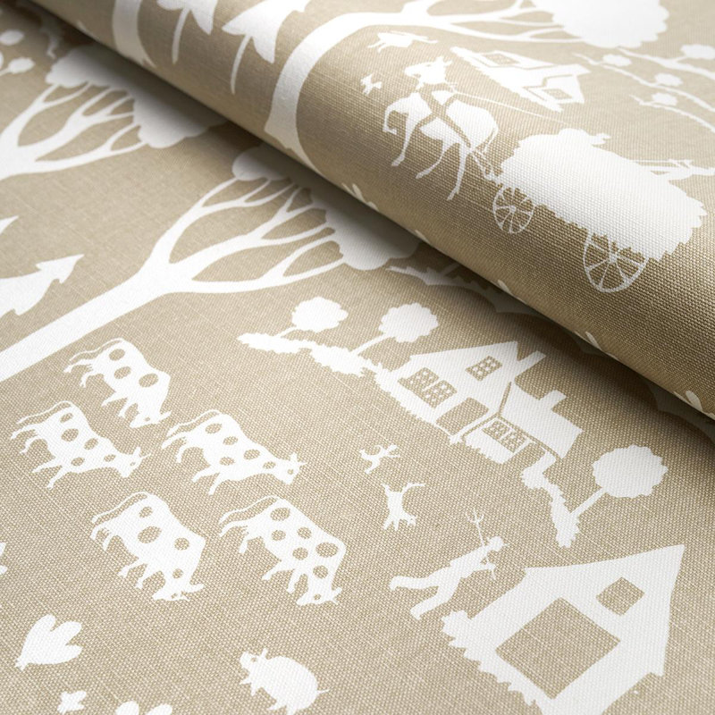 Farm Scene Fabric, Neutral