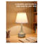 Ensemble de 2 lampes de table tactiles à intensité variable avec abat-jour en tissu de lin beige, lampe de chevet à base en métal blanc et doré pour le bureau de la chambre à coucher Touch