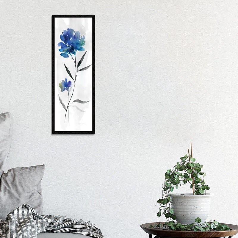 Beautiful Blue II by Carol Robinson - Panoramic Print on Canvas, 121.92 cm H x 40.64 cm W, Black Framed Canvas