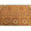 Tapis Oushak en laine beige caramel à motifs géométriques, noué à la main, 2,41 m x 3,07 m.