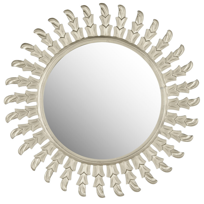 Barnabas Engineered Wood Flat Wall Mirror, Pewter