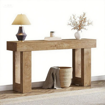 Wooden Sofa Table – Rectangular Console Table With Foot Pads, Sturdy Engineered Wood , Ideal For Living Room/entryway/hallway Decor Essential