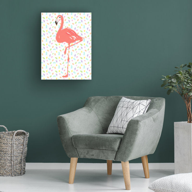 Bologle «Flamingo Pixel Party I» par June Erica Vess sur, H 19 po x l 14 po