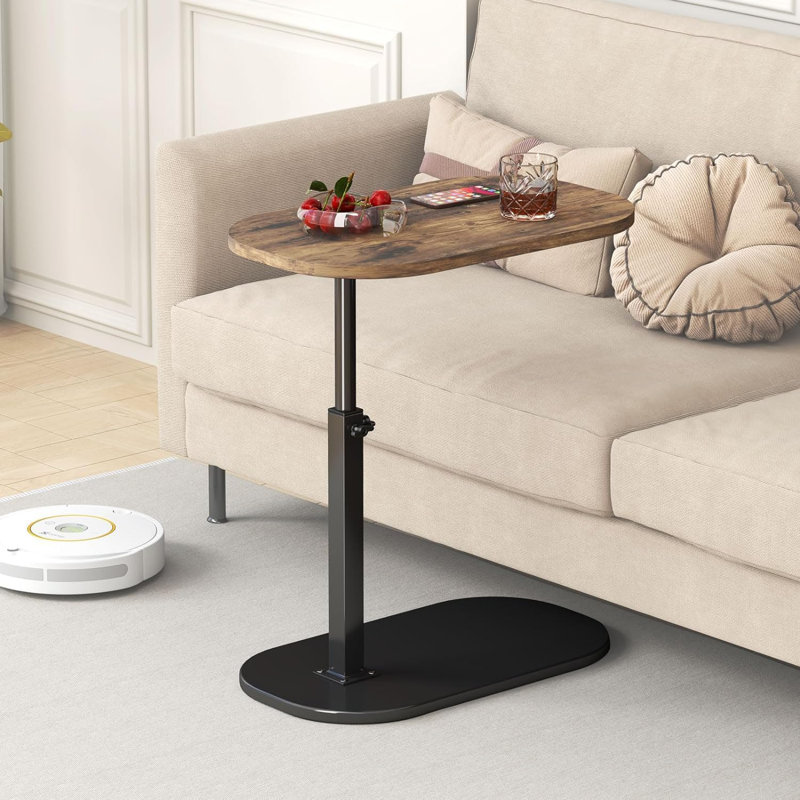 C Shaped Side Table,Adjustable Height C Table End Table For Couch,360°Swivel Couch Side Tables Slide Laptop Desk For Sofa/Bed/Bathtub/Rotating Tabletop